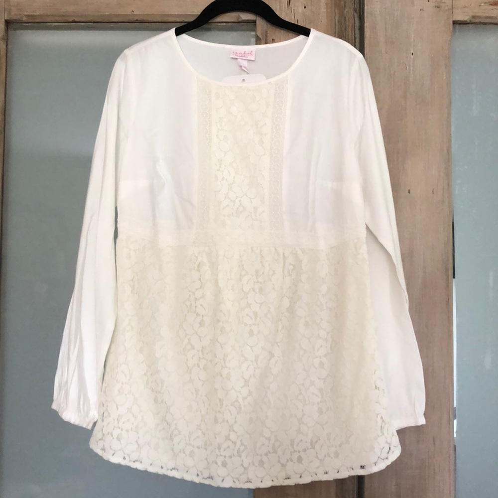 Ivory lace long sleeve top